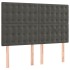 Cama box spring con colchón terciopelo gris oscuro 140x190