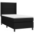 Cama box spring colchón y luces LED tela negro 100x200