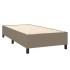 Cama box spring colchón y luces LED tela gris taupe 90x190