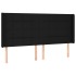 Cama box spring colchón y luces LED tela negro 160x200