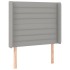 Cama box spring colchón y luces LED tela gris claro 100x200