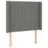 Cama box spring colchón y luces LED tela gris oscuro 100x200