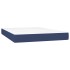 Cama box spring colchón y luces LED tela azul 140x190