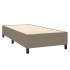 Cama box spring colchón y luces LED tela gris taupe 100x200