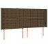 Cama box spring colchón luces LED tela marrón oscuro