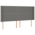 Cama box spring colchón y luces LED tela gris oscuro 160x200
