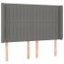 Cama box spring colchón y luces LED tela gris oscuro 140x200