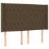 Cama box spring colchón luces LED tela marrón oscuro