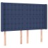 Cama box spring colchón y luces LED tela azul 140x190
