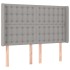 Cama box spring colchón y luces LED tela gris claro 140x200