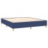Cama box spring colchón y luces LED tela azul 160x200