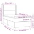Cama box spring y colchón LED cuero sintético gris 80x200