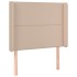Cama box spring colchón LED cuero sintético capuchino 90x190