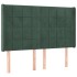 Cama box spring colchón y LED terciopelo verde oscuro