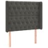 Cama box spring colchón y LED terciopelo gris oscuro 90x190
