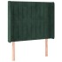 Cama box spring colchón y LED terciopelo verde oscuro 90x190