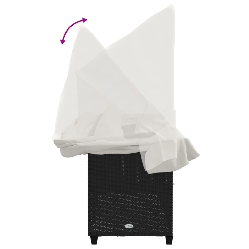 Tumbona con capota y cojines ratán sintético