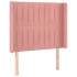 Cama box spring colchón y LED terciopelo rosa 90x200