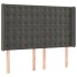 Cama box spring colchón y LED terciopelo gris oscuro 140x200
