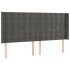 Cama box spring colchón y LED terciopelo gris oscuro 160x200
