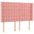 Cama box spring colchón y LED terciopelo rosa 140x190
