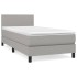 Cama box spring con colchón tela gris claro 100x200