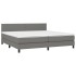 Cama box spring con colchón tela gris oscuro 200x200