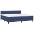 Cama box spring con colchón tela azul 200x200
