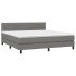 Cama box spring con colchón tela gris oscuro 180x200