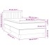 Cama box spring con colchón tela color crema 90x190