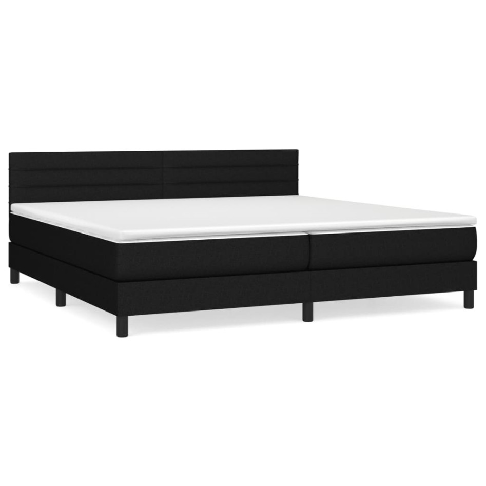 Cama box spring con colchón tela negro 200x200