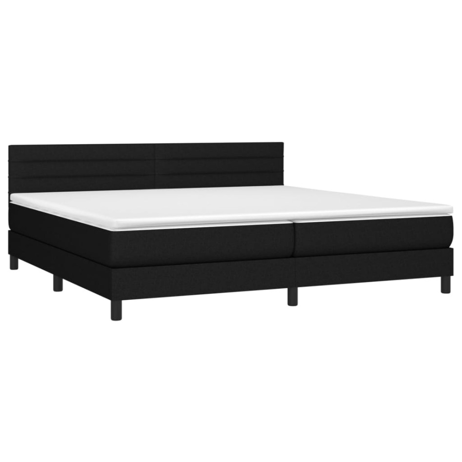 Cama box spring con colchón tela negro 200x200