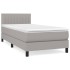 Cama box spring con colchón tela gris claro 90x190