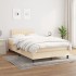 Cama box spring con colchón tela color crema 120x200