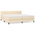 Cama box spring con colchón tela color crema 200x200