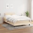 Cama box spring con colchón tela color crema 120x200