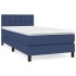 Cama box spring con colchón tela azul 90x190