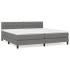 Cama box spring con colchón tela gris oscuro 200x200