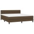 Cama box spring con colchón tela marrón oscuro 160x200