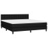 Cama box spring con colchón tela negro 180x200