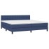 Cama box spring con colchón tela azul 200x200