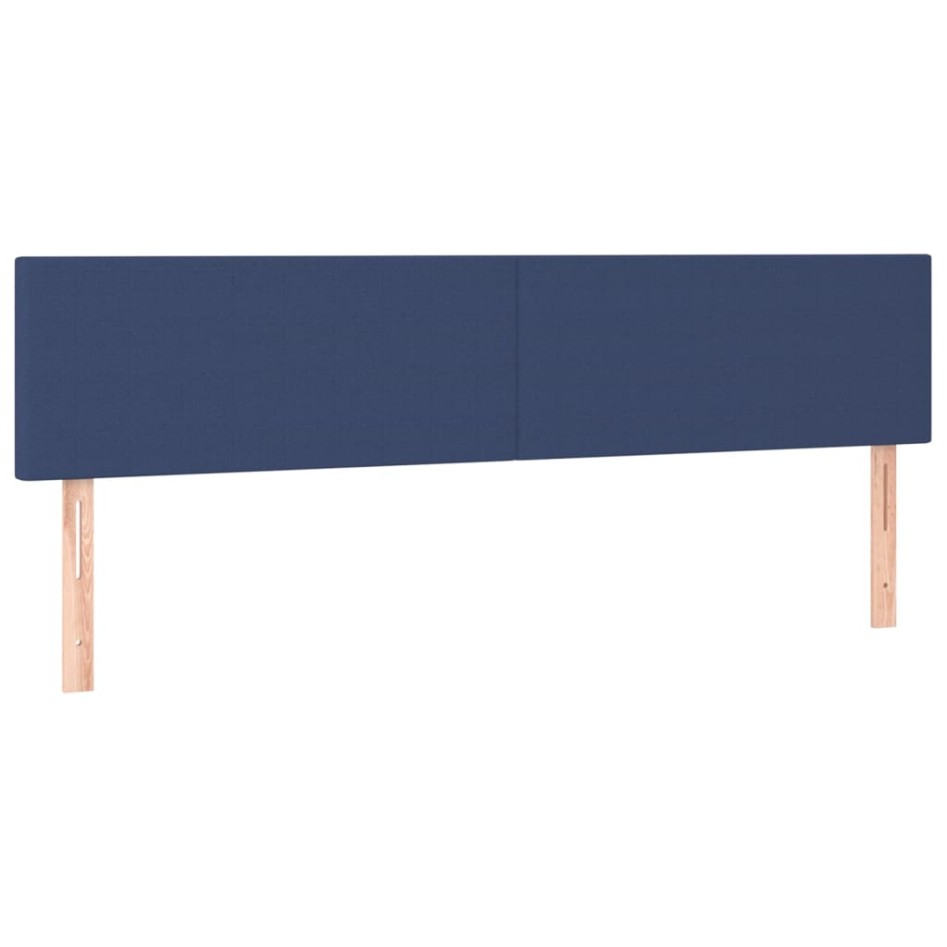 Cama box spring con colchón tela azul 200x200