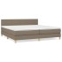 Cama box spring con colchón tela gris taupe 200x200