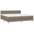Cama box spring con colchón tela gris taupe 200x200
