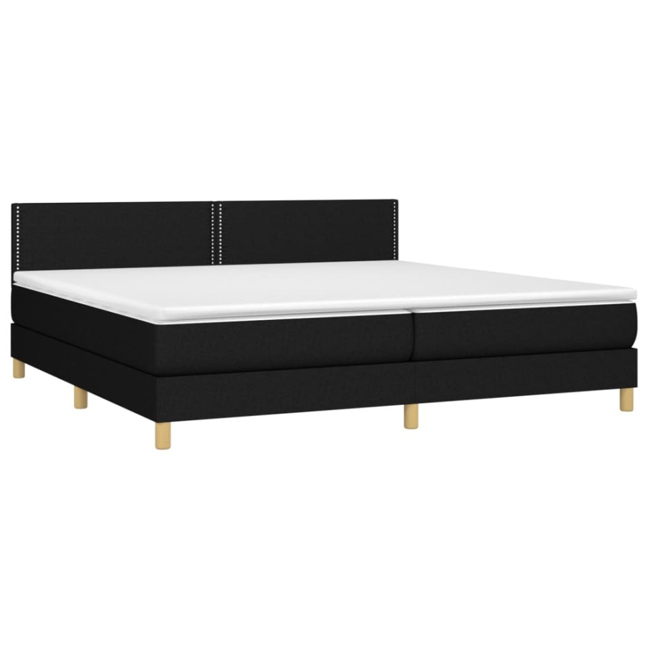 Cama box spring con colchón tela negro 200x200