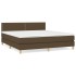 Cama box spring con colchón tela marrón oscuro 180x200