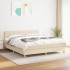 Cama box spring con colchón tela color crema 180x200