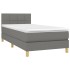 Cama box spring con colchón tela gris oscuro 100x200