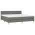 Cama box spring con colchón tela gris oscuro 200x200