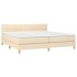 Cama box spring con colchón tela color crema 200x200